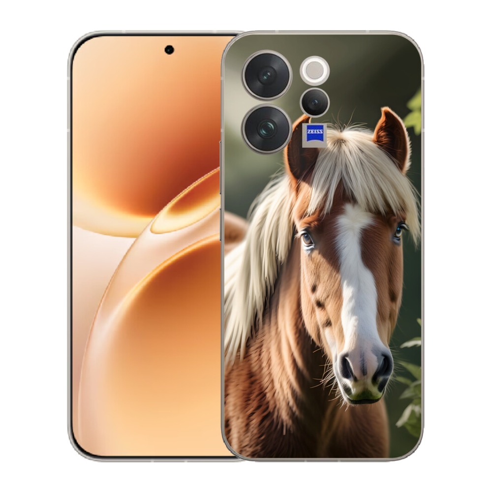Gelový kryt mmCase na Vivo V70 - kůň se světlou hřívou