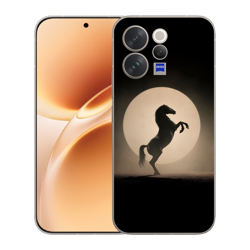 Gelový kryt mmCase na Vivo V70 - kůň v siluetě
