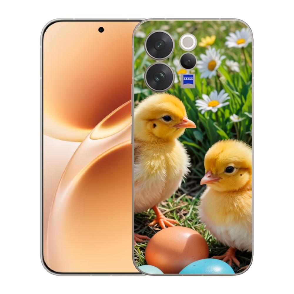 Gelový kryt mmCase na Vivo V70 - kuřátka