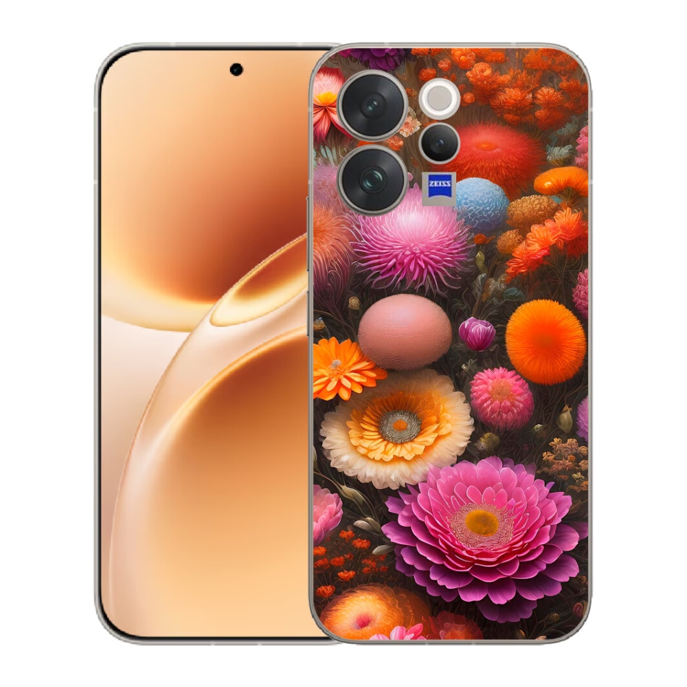 Gelový kryt mmCase na Vivo V70 - květinová kompozice