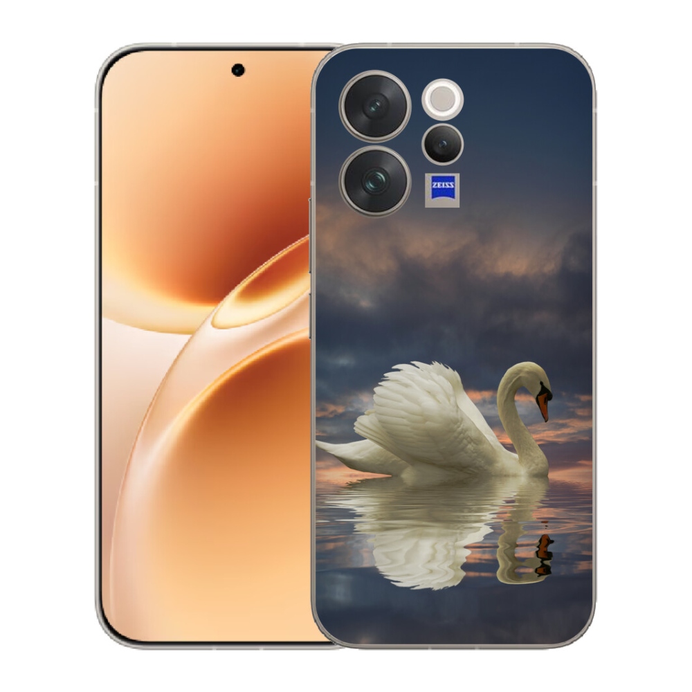 Gelový kryt mmCase na Vivo V70 - labuť