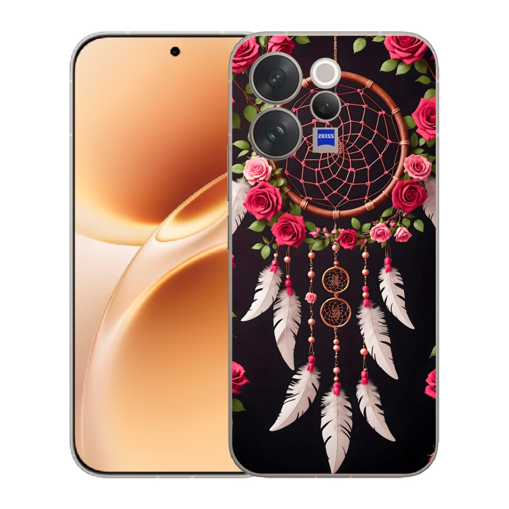 Gelový kryt mmCase na Vivo V70 - lapač snů s růžemi