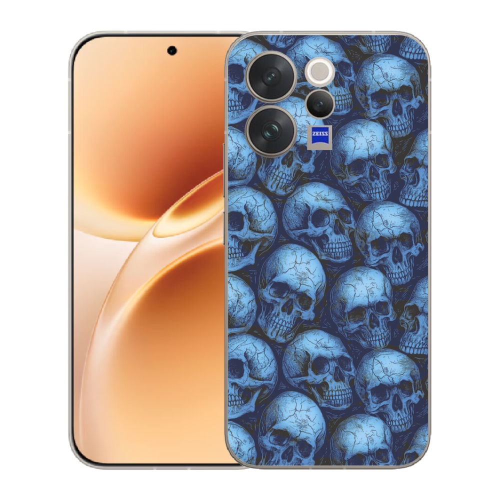 Gelový kryt mmCase na Vivo V70 - lebky