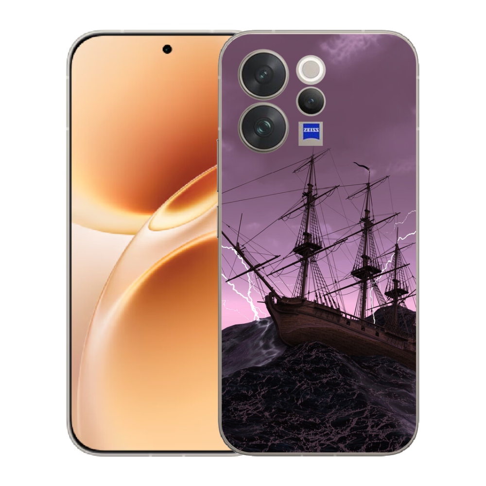 Gelový kryt mmCase na Vivo V70 - loď v bouři