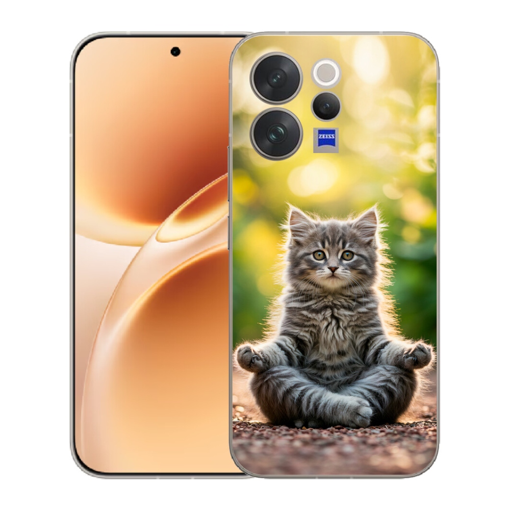 Gelový kryt mmCase na Vivo V70 - meditující kotě