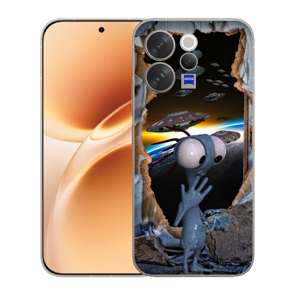 Gelový kryt mmCase na Vivo V70 - mimozemšťan