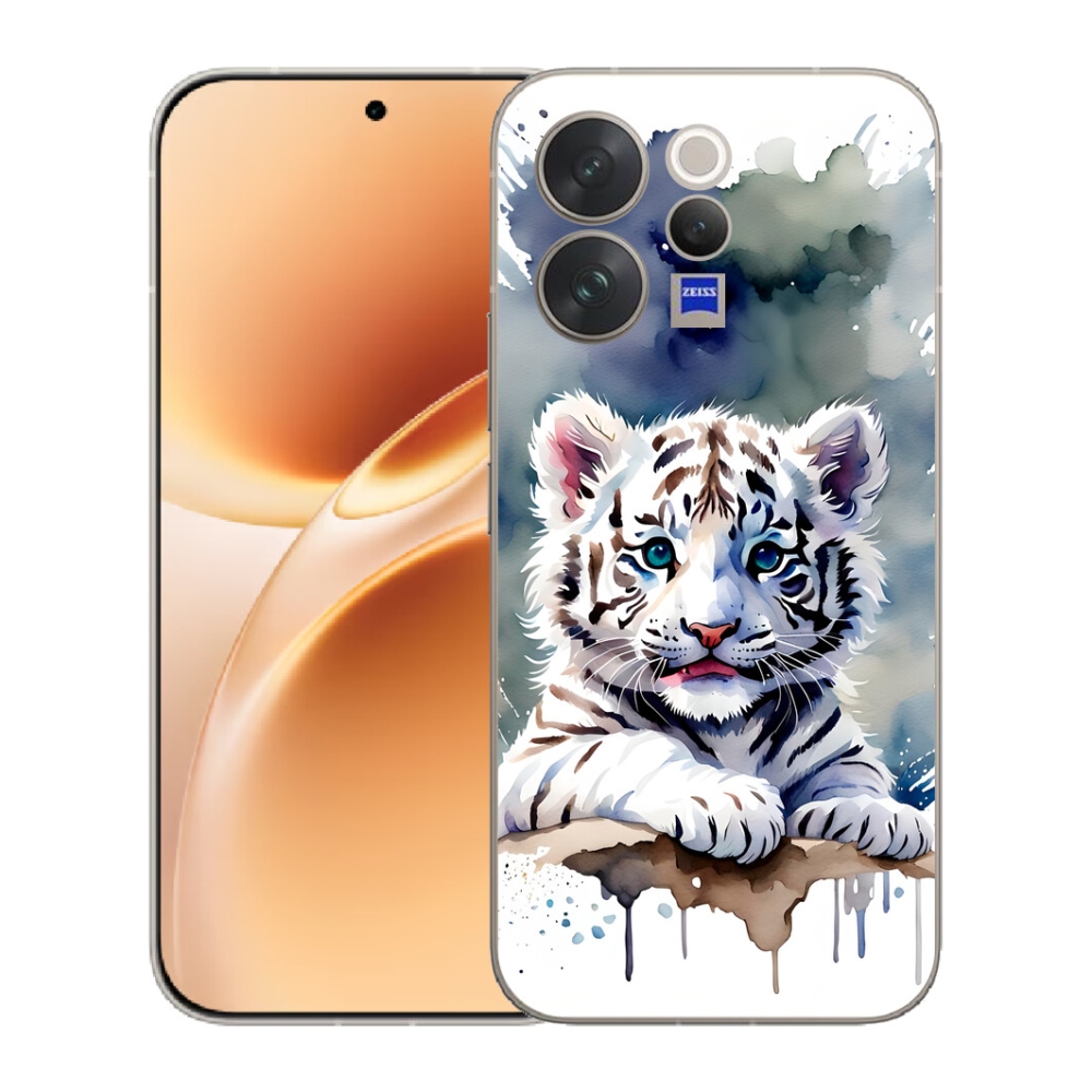 Gelový kryt mmCase na Vivo V70 - mládě bílého tygra