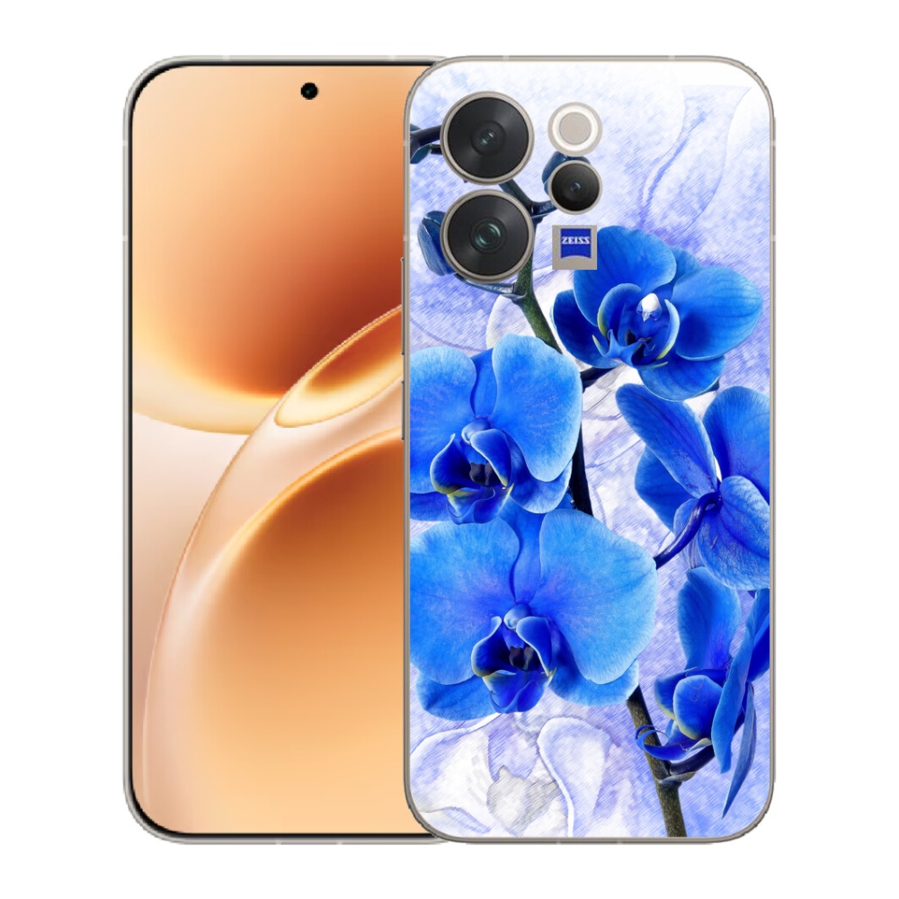 Gelový kryt mmCase na Vivo V70 - modré květy