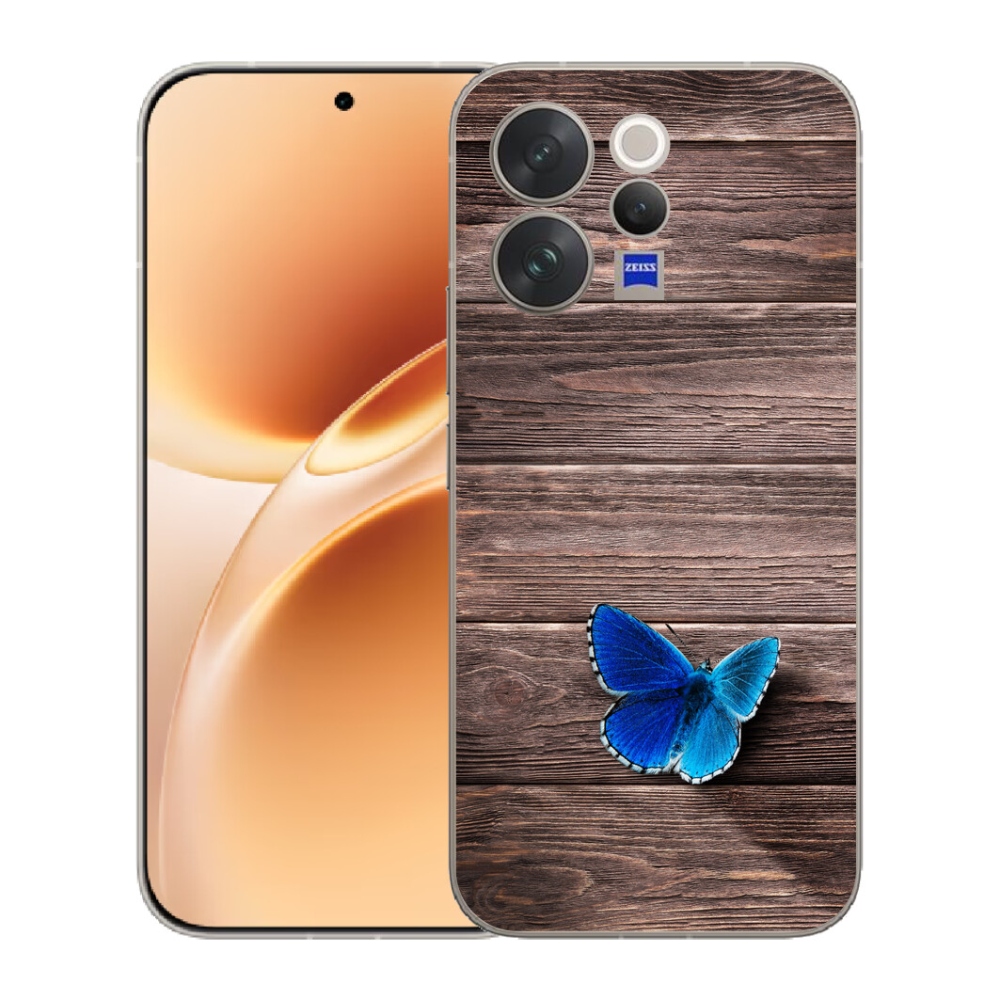 Gelový kryt mmCase na Vivo V70 - modrý motýl 1