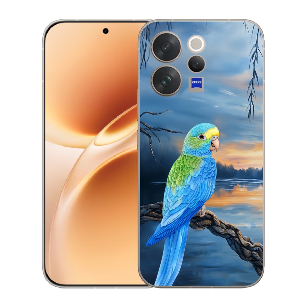 Gelový kryt mmCase na Vivo V70 - modrý papoušek