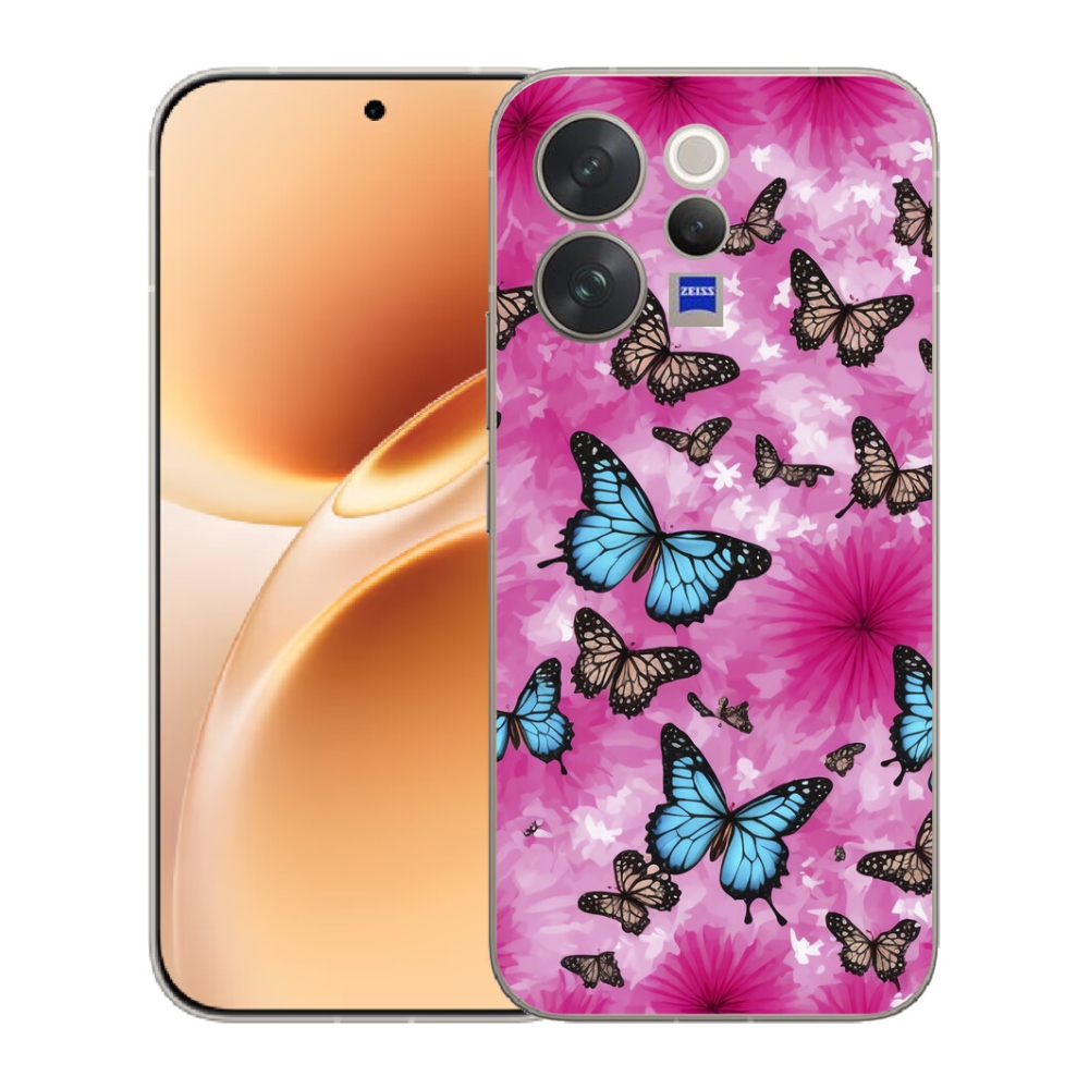 Gelový kryt mmCase na Vivo V70 - motýlí zahrada