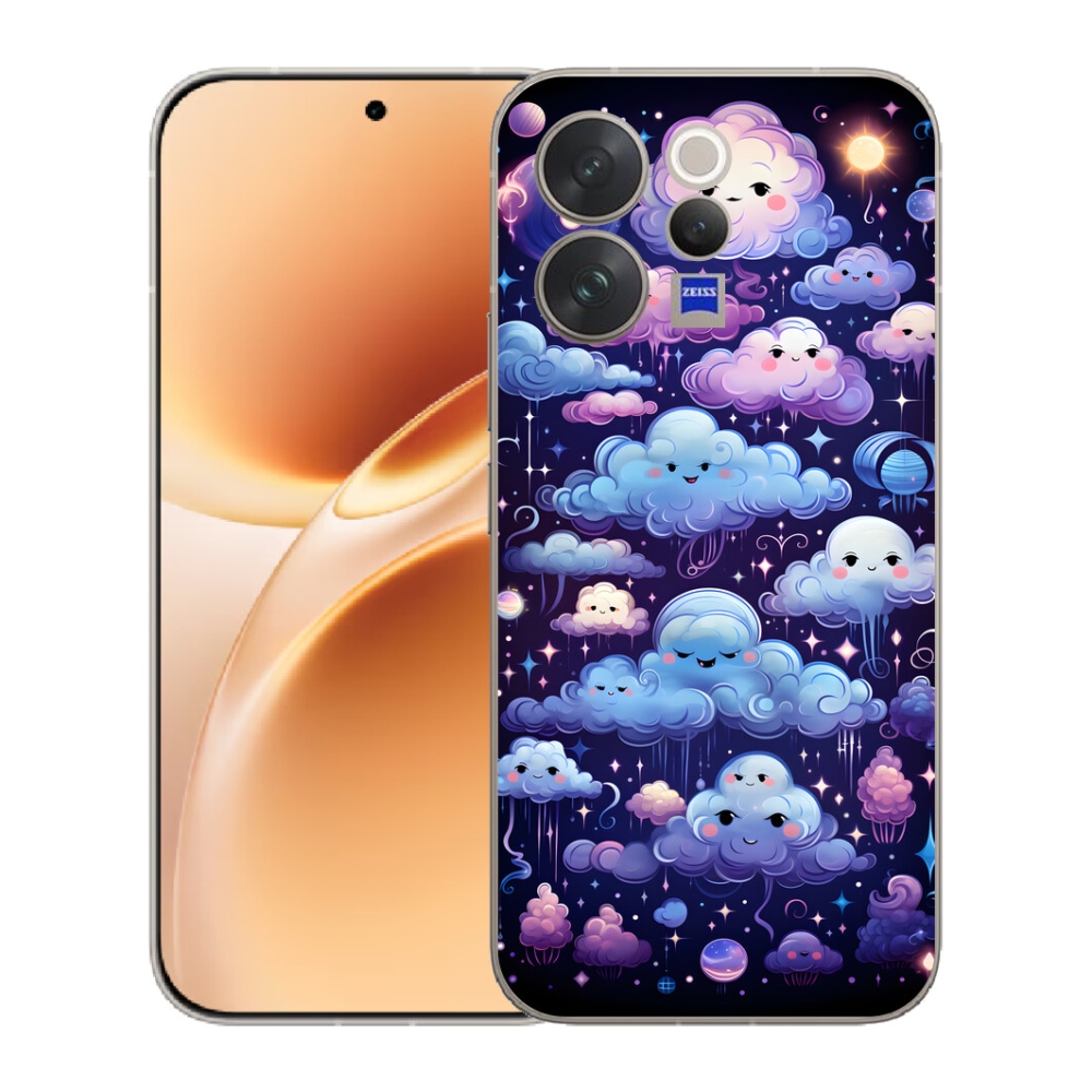 Gelový kryt mmCase na Vivo V70 - mráčky