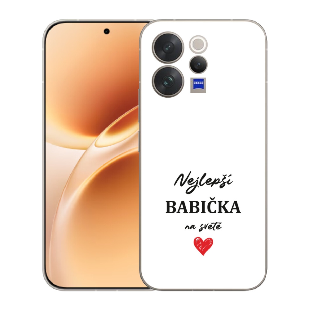 Gelový kryt mmCase na Vivo V70 - nejlepší babička 1 bílé pozadí