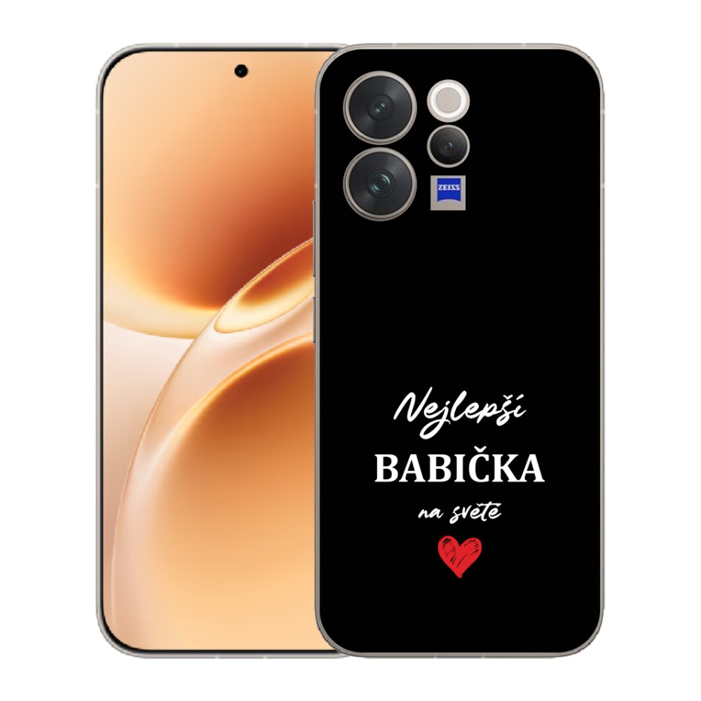 Gelový kryt mmCase na Vivo V70 - nejlepší babička 1 černé pozadí