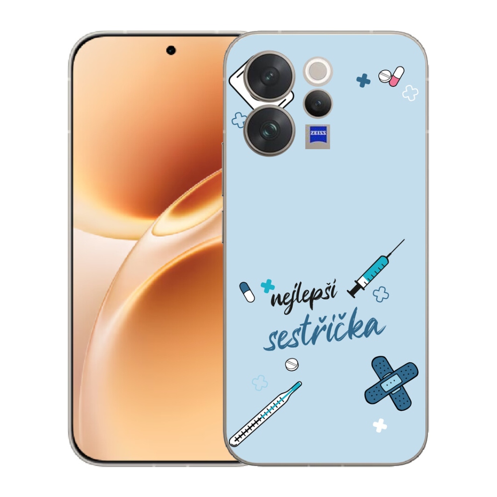 Gelový kryt mmCase na Vivo V70 - nejlepší sestřička modré pozadí