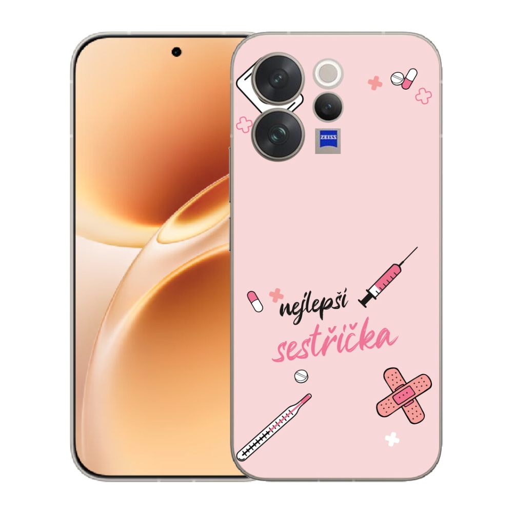 Gelový kryt mmCase na Vivo V70 - nejlepší sestřička růžové pozadí