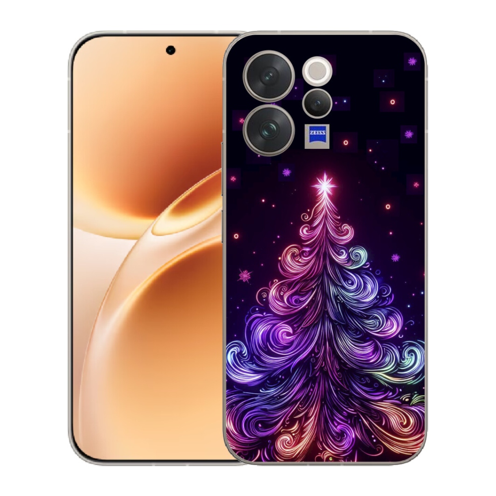 Gelový kryt mmCase na Vivo V70 - neonový vánoční stromek 1