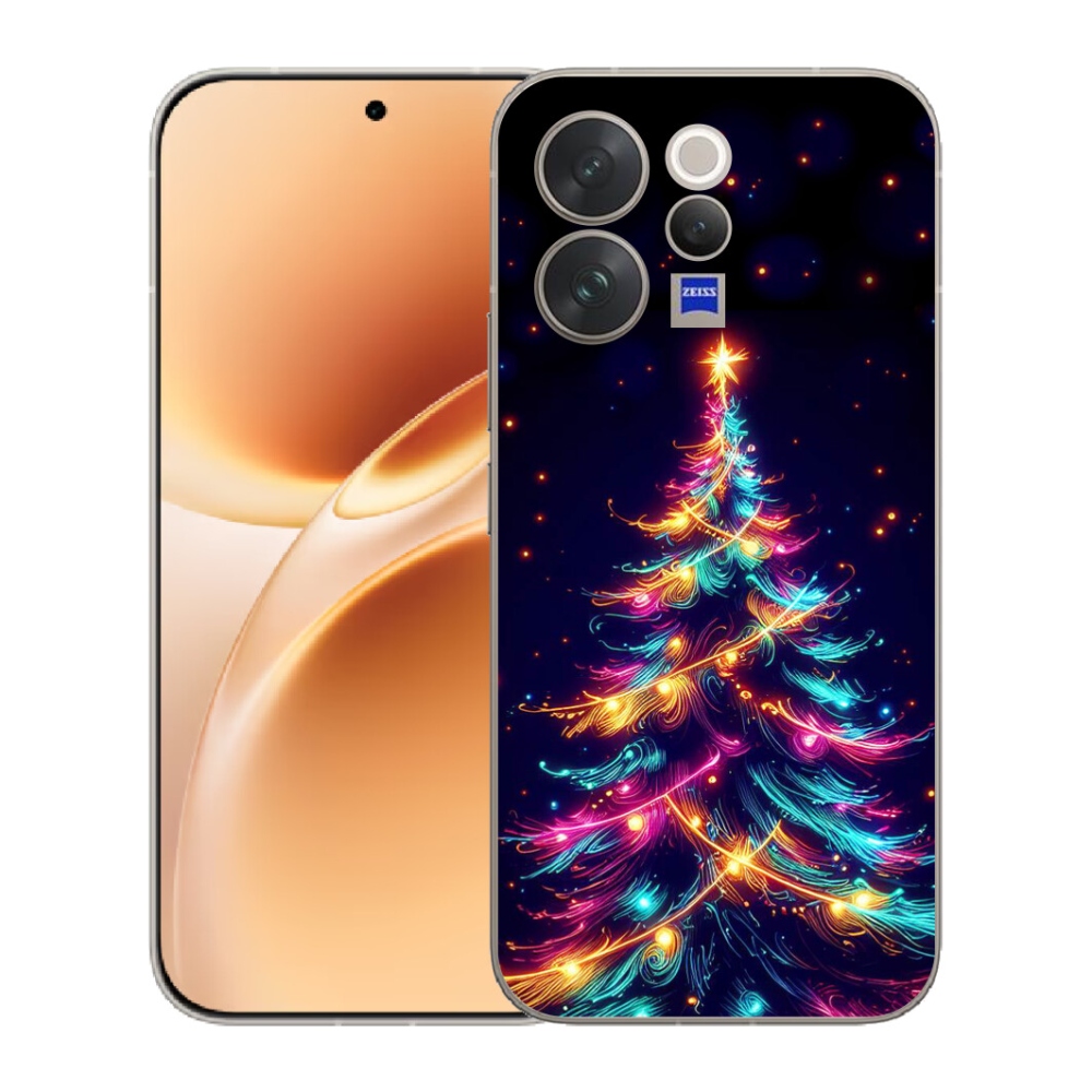 Gelový kryt mmCase na Vivo V70 - neonový vánoční stromek