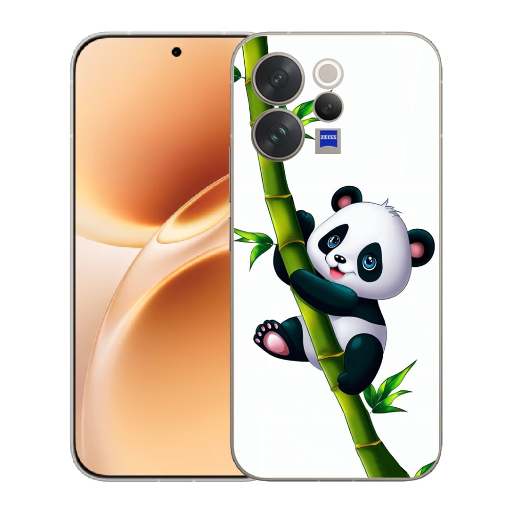 Gelový kryt mmCase na Vivo V70 - panda na bambusu