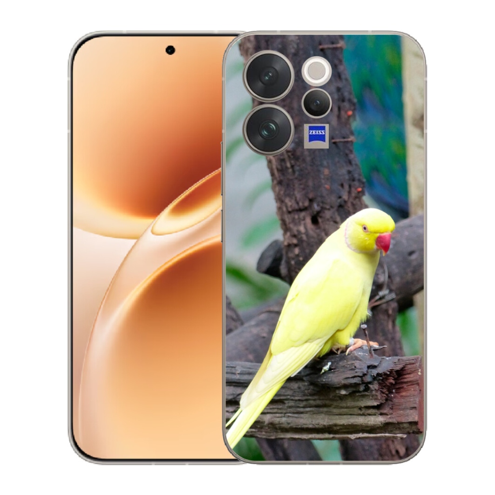 Gelový kryt mmCase na Vivo V70 - papoušek alexandr žlutý