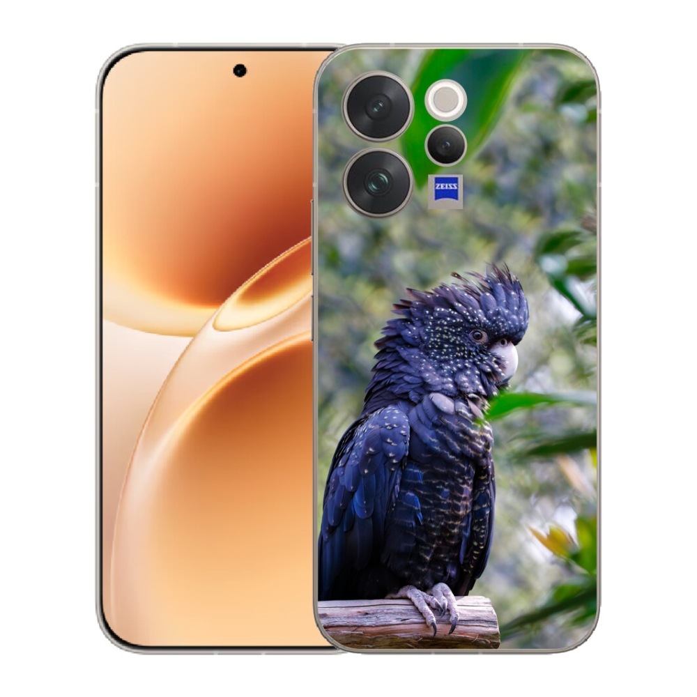 Gelový kryt mmCase na Vivo V70 - papoušek kakadu černý