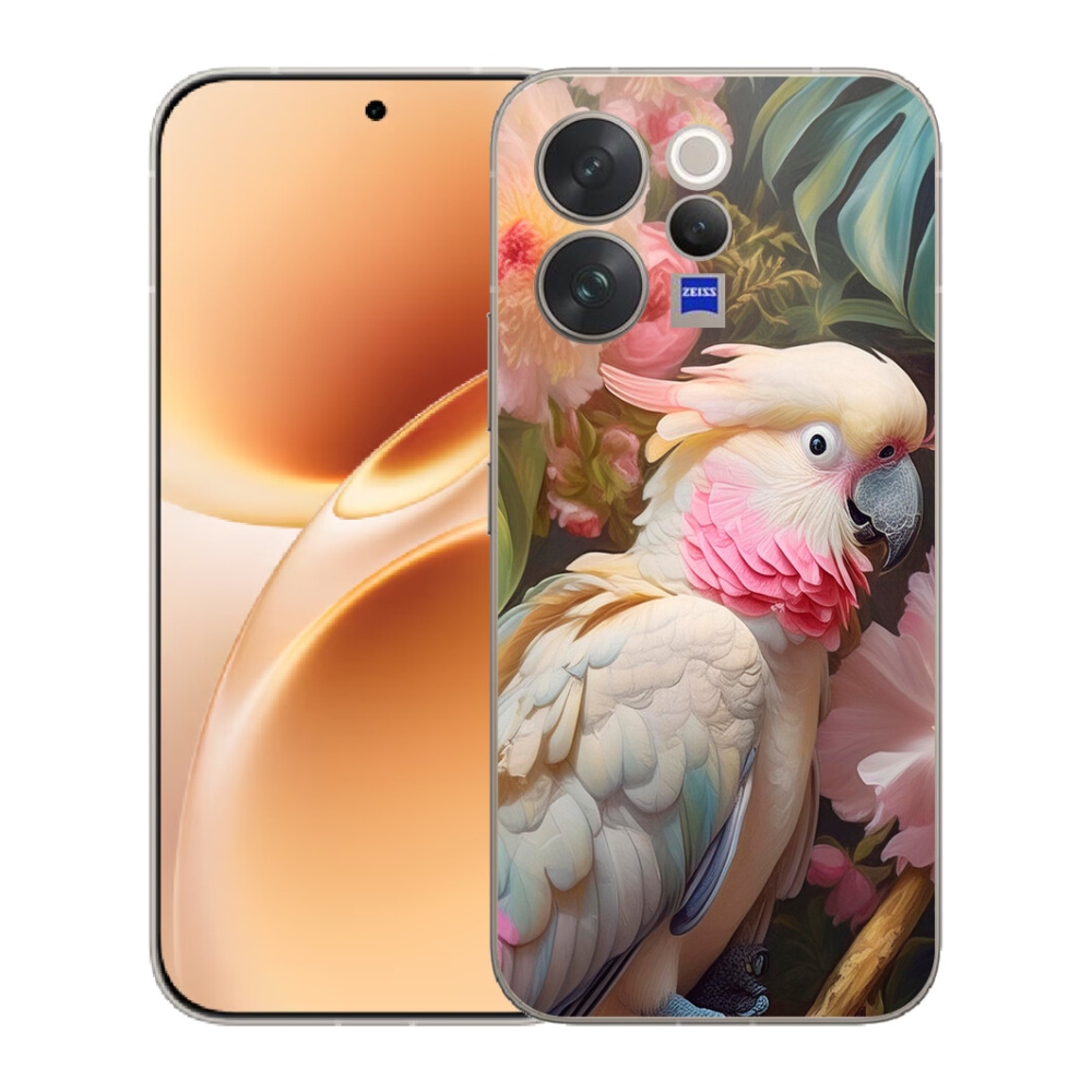 Gelový kryt mmCase na Vivo V70 - papoušek kakadu růžový 2