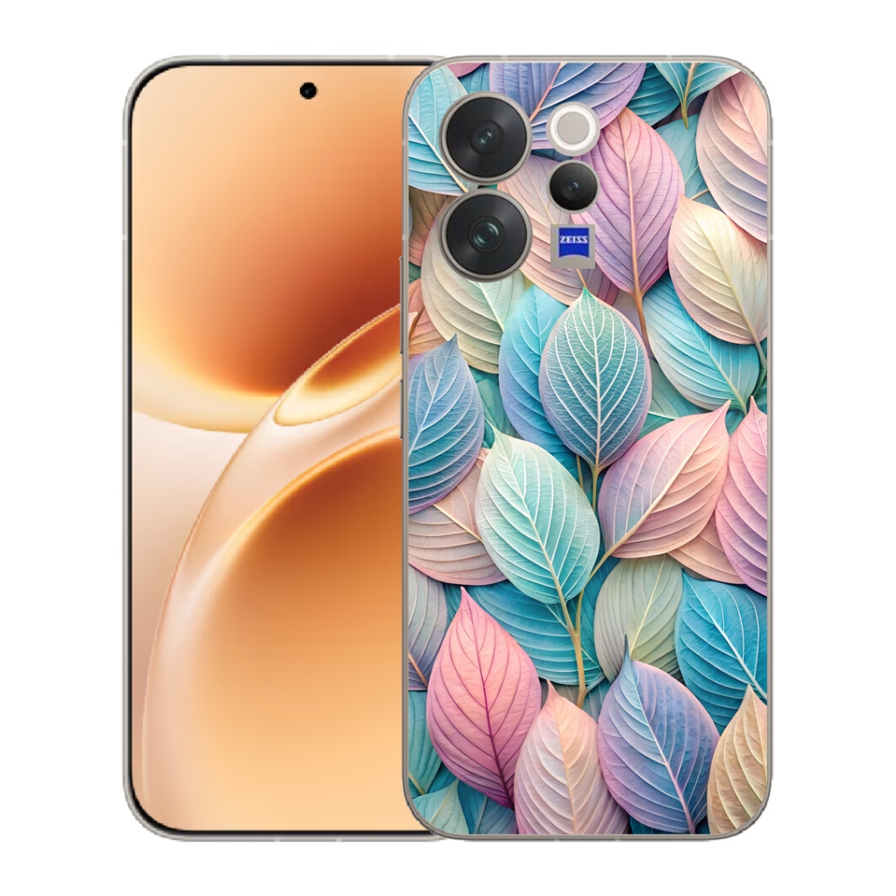Gelový kryt mmCase na Vivo V70 - pastelové listy