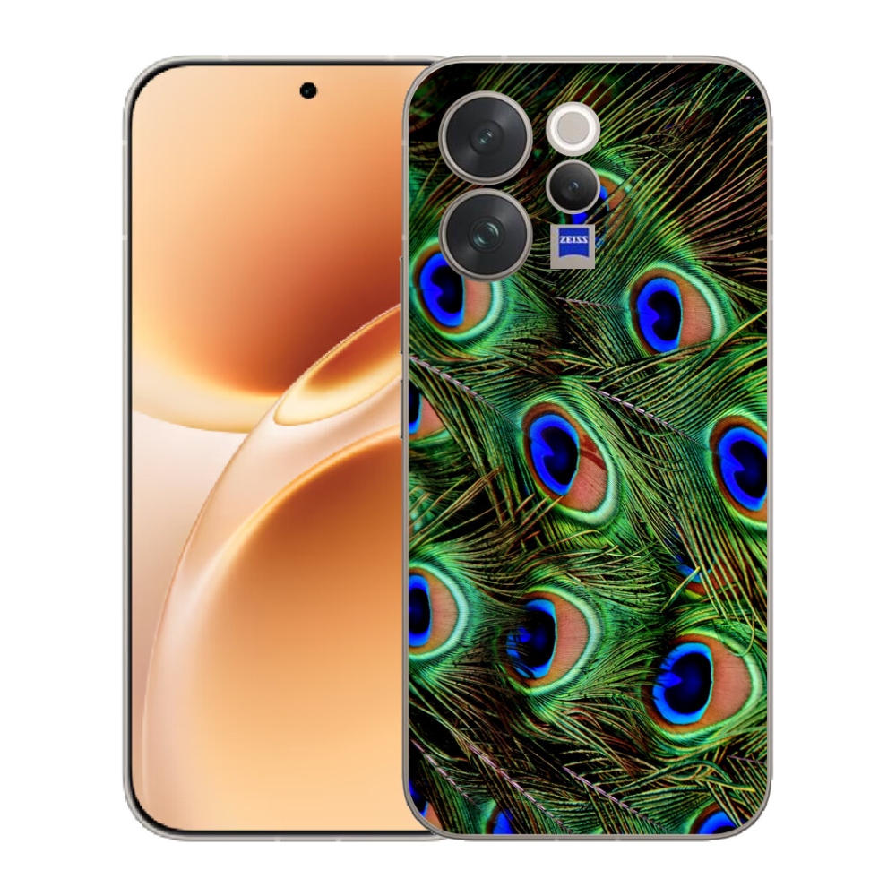 Gelový kryt mmCase na Vivo V70 - paví peří