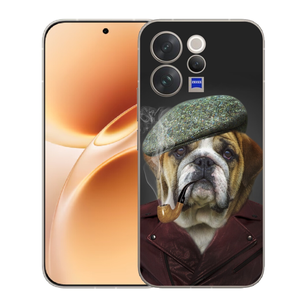 Gelový kryt mmCase na Vivo V70 - pes s fajfkou