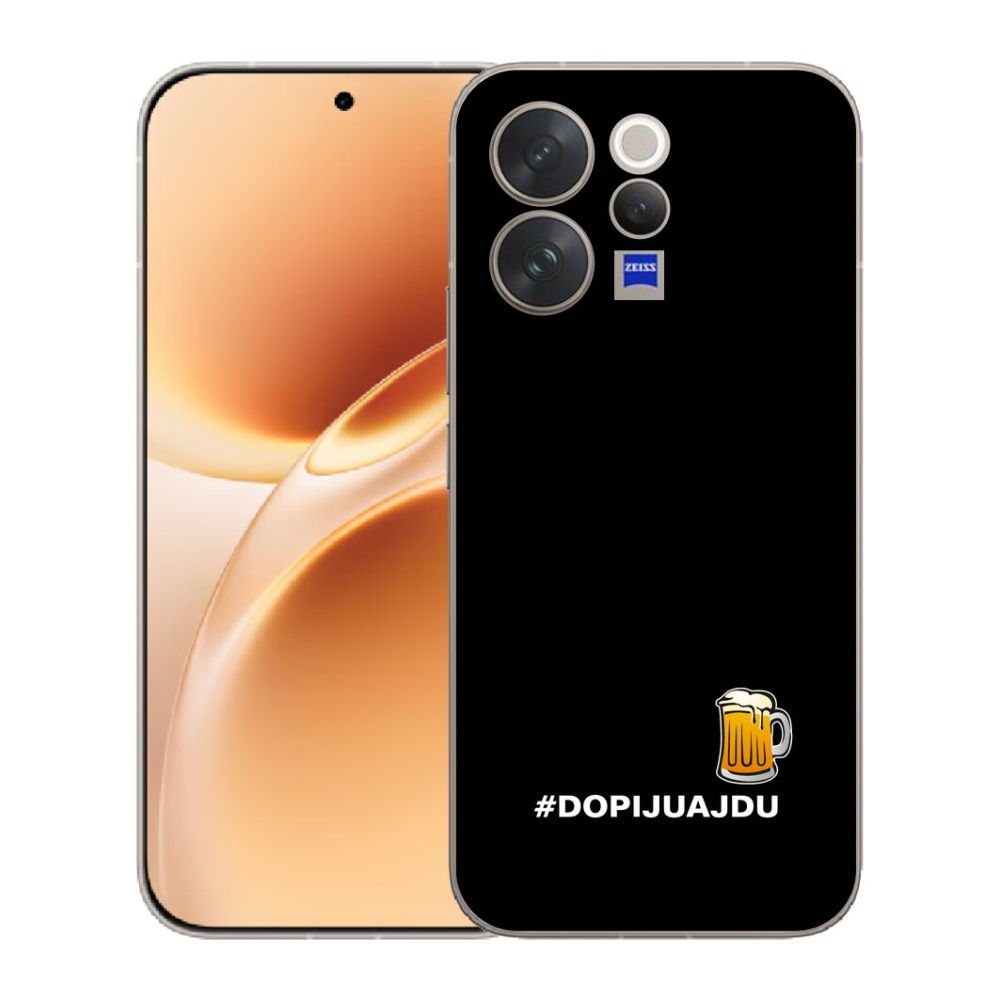 Gelový kryt mmCase na Vivo V70 - pivní motiv 1 černé pozadí