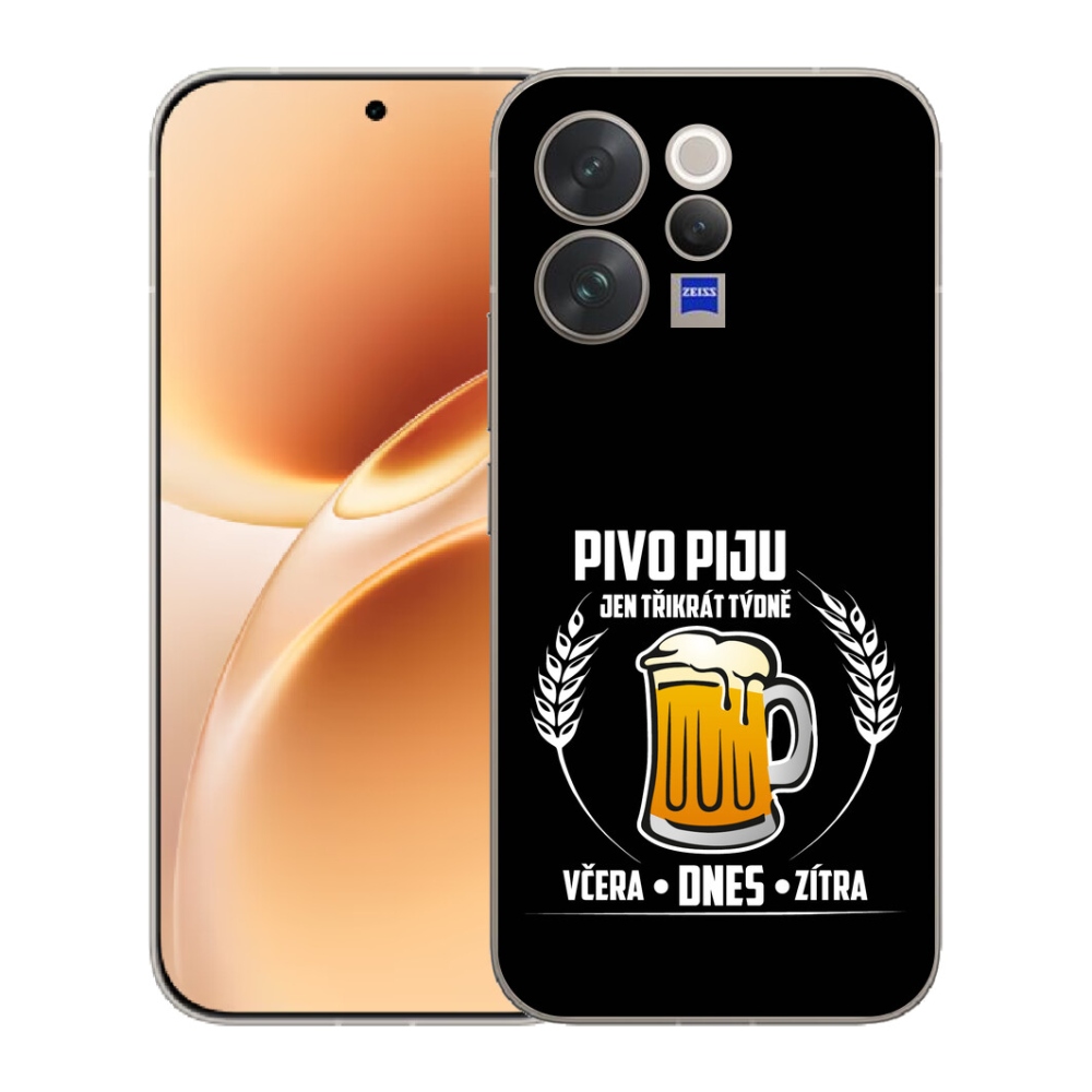 Gelový kryt mmCase na Vivo V70 - pivní motiv černé pozadí