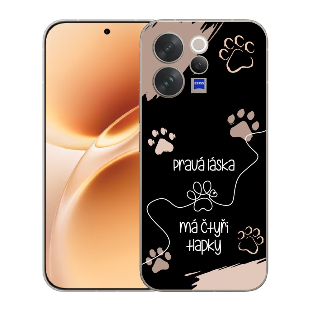 Gelový kryt mmCase na Vivo V70 - psí motiv 1 černé pozadí