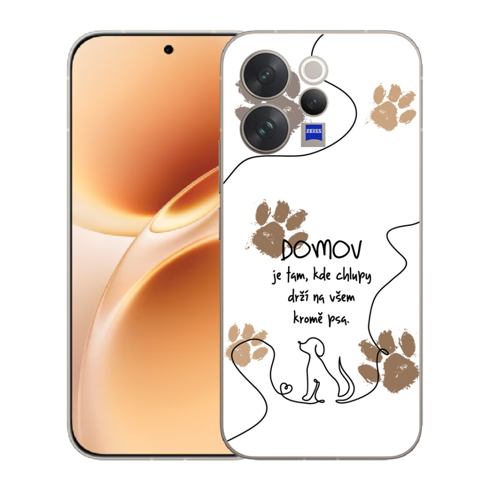 Gelový kryt mmCase na Vivo V70 - psí motiv bílé pozadí