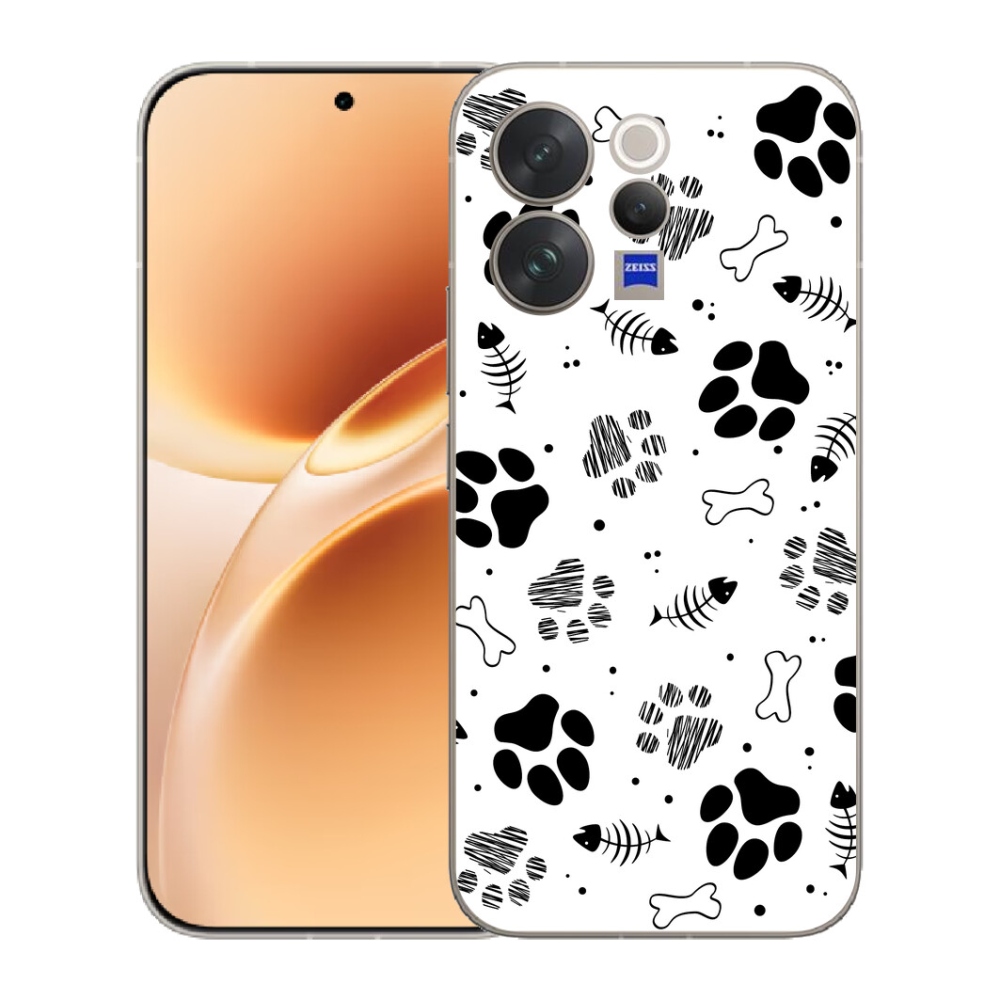 Gelový kryt mmCase na Vivo V70 - psí tlapky 1
