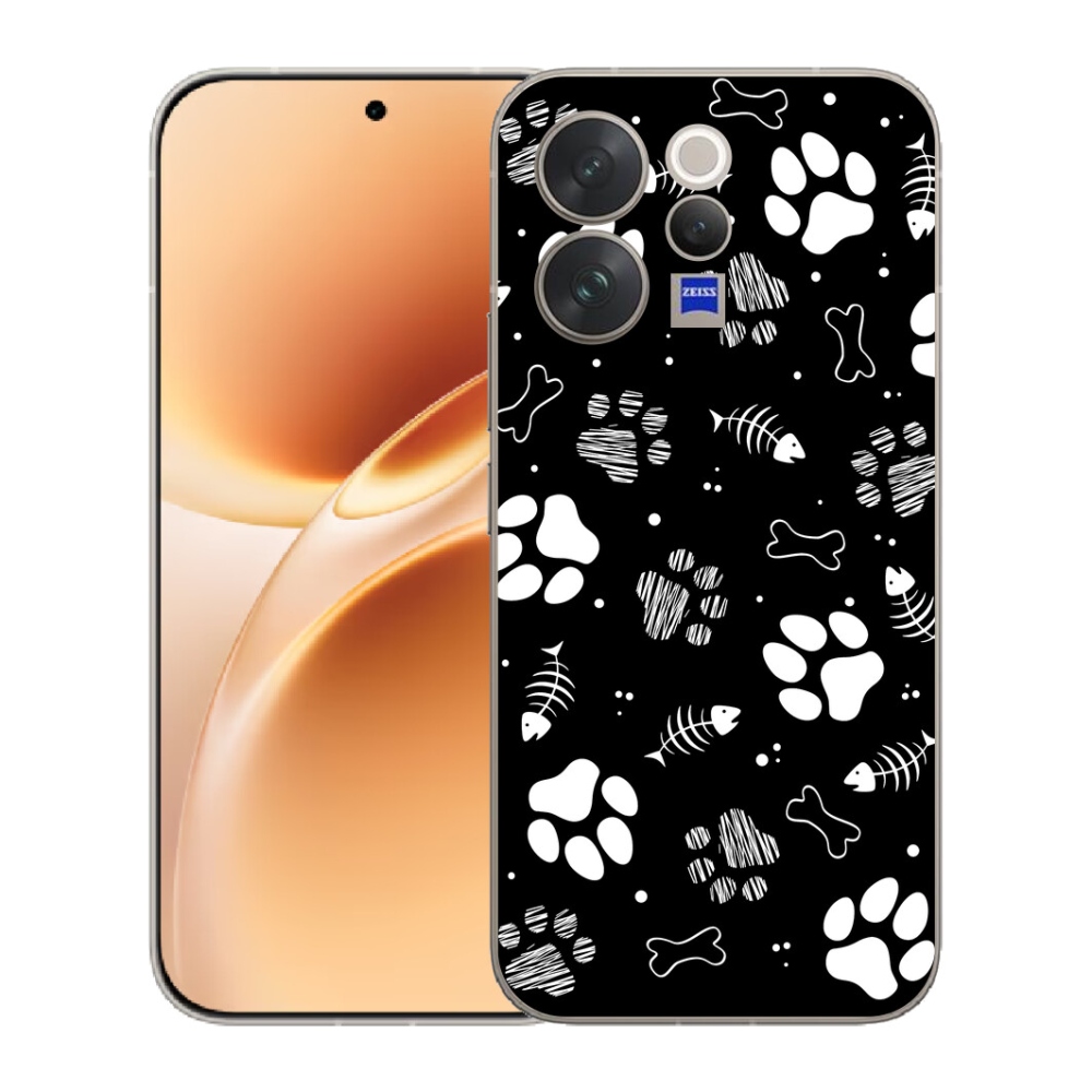 Gelový kryt mmCase na Vivo V70 - psí tlapky