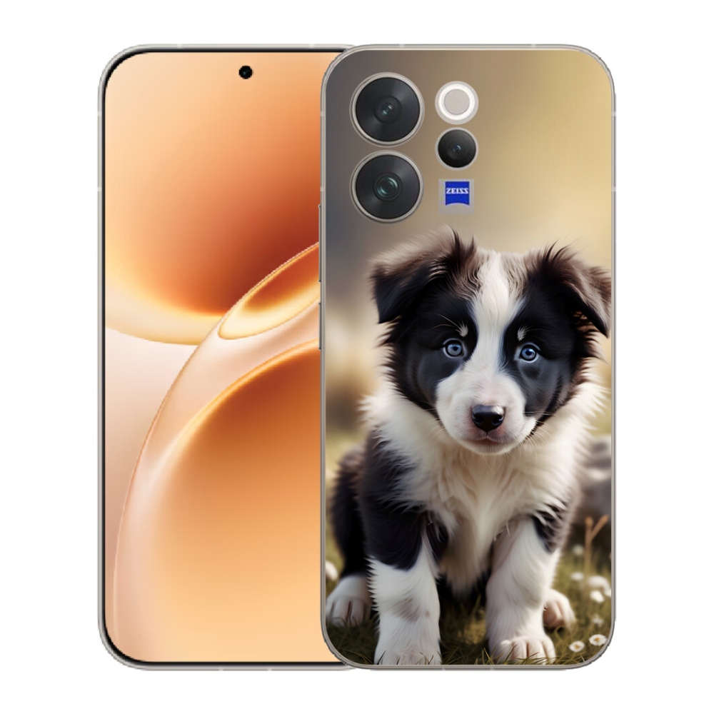 Gelový kryt mmCase na Vivo V70 - roztomilá border kolie