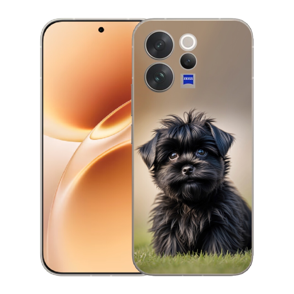 Gelový kryt mmCase na Vivo V70 - roztomilý černý pejsek