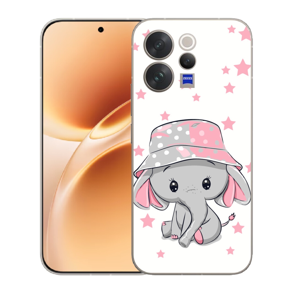 Gelový kryt mmCase na Vivo V70 - růžový slon