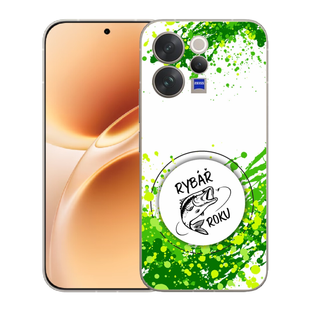 Gelový kryt mmCase na Vivo V70 - rybář roku bílé pozadí
