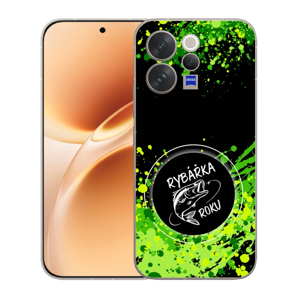 Gelový kryt mmCase na Vivo V70 - rybářka roku černé pozadí