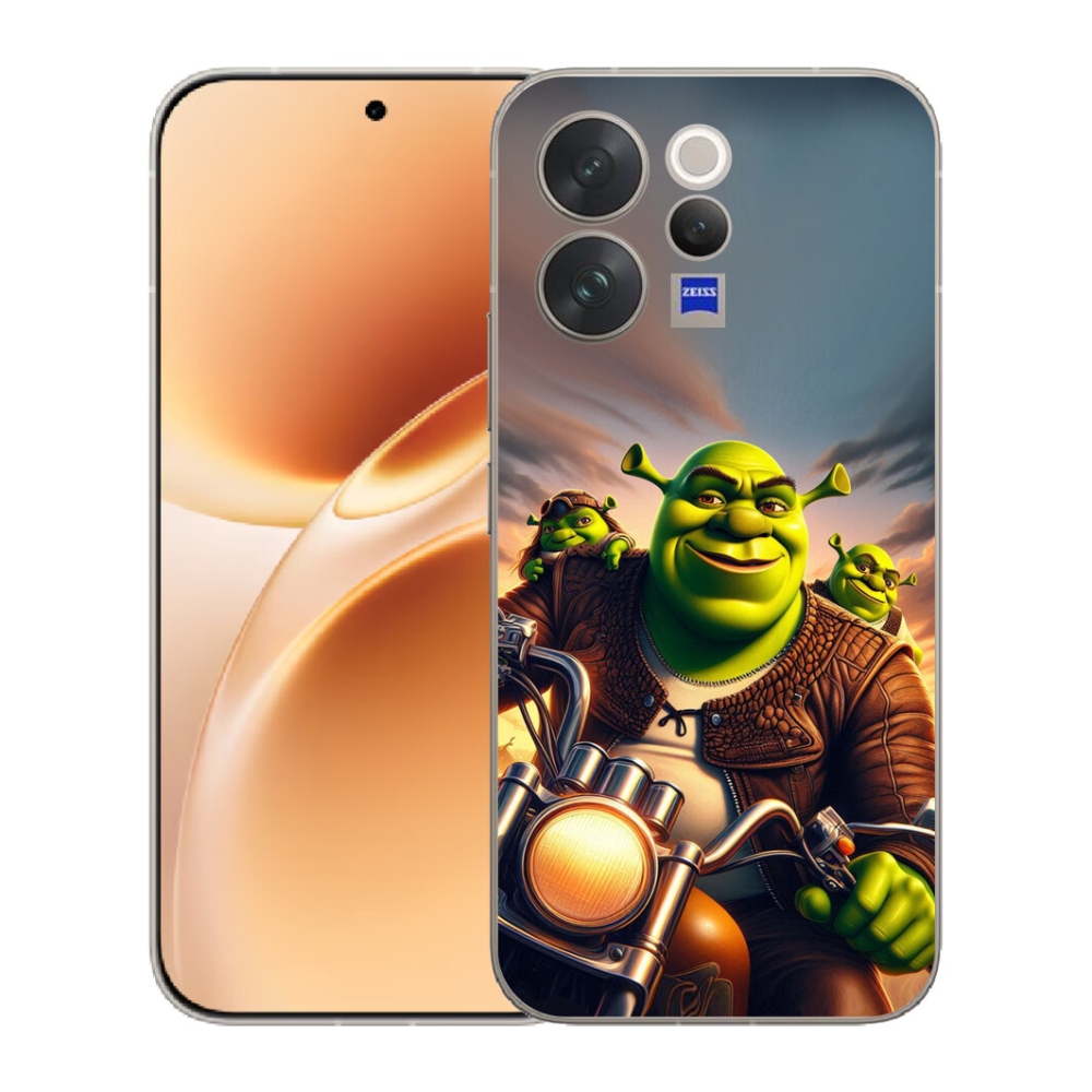 Gelový kryt mmCase na Vivo V70 - shrek na motorce