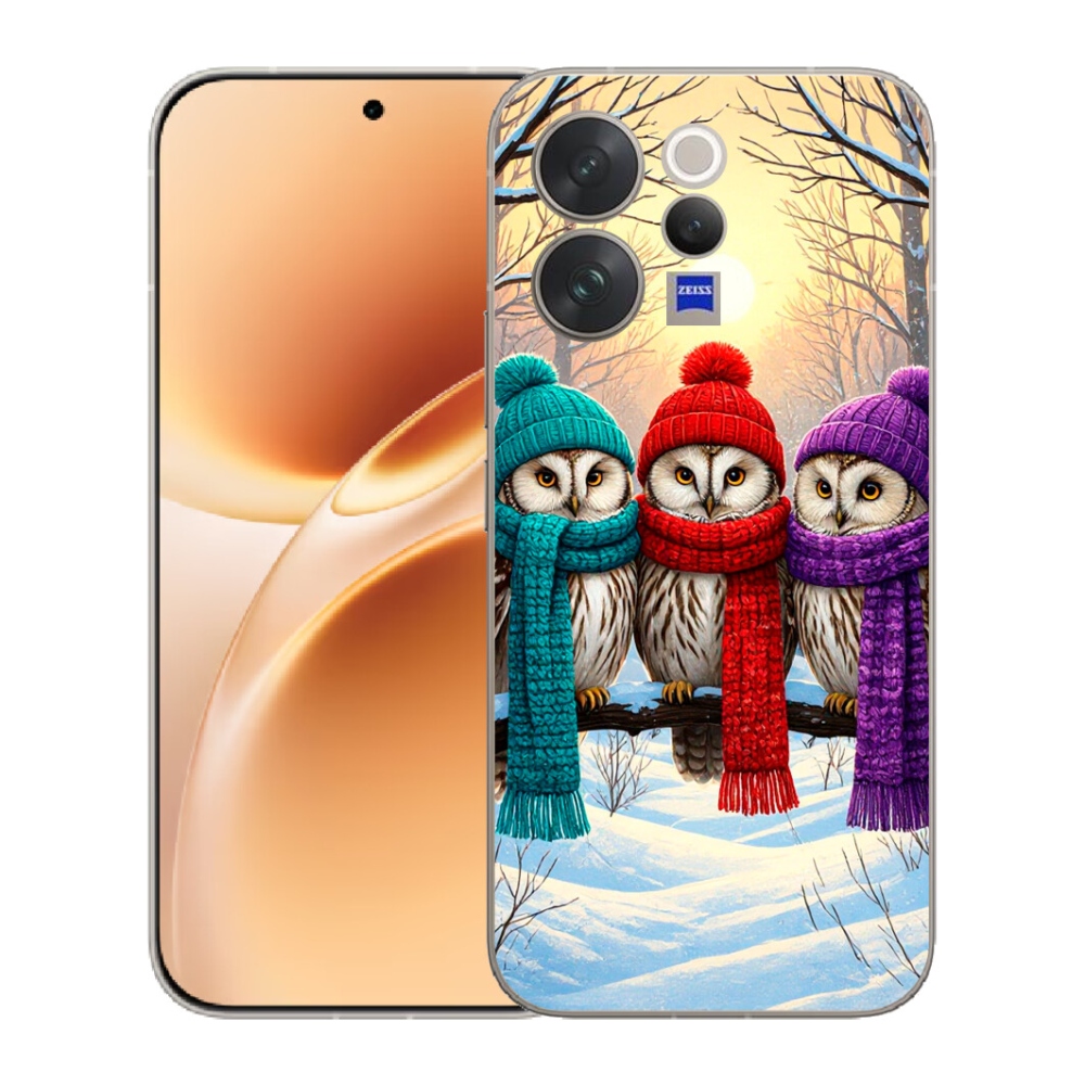 Gelový kryt mmCase na Vivo V70 - soví přátelé