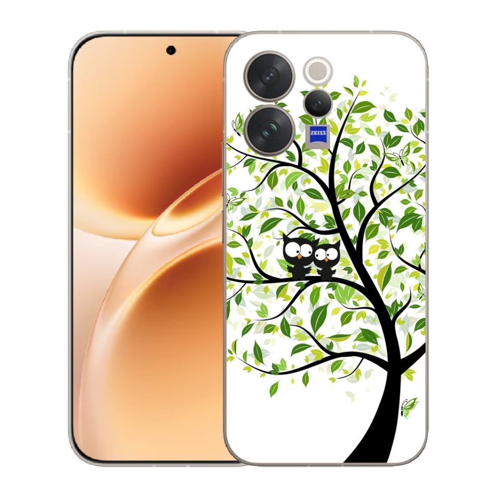 Gelový kryt mmCase na Vivo V70 - sovičky na stromě