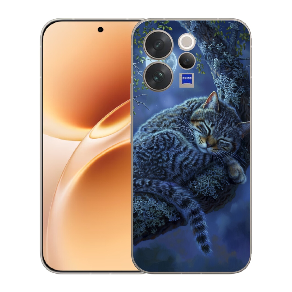 Gelový kryt mmCase na Vivo V70 - spící kočka