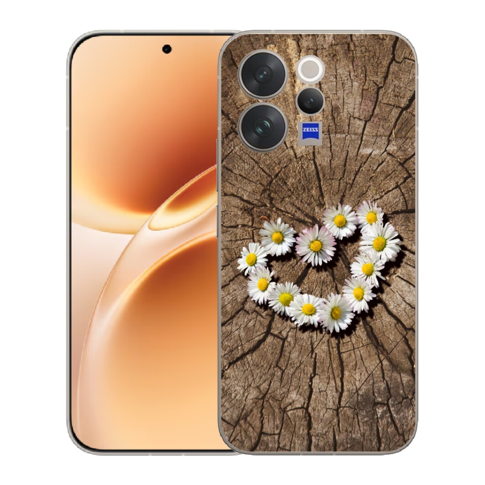 Gelový kryt mmCase na Vivo V70 - srdce z kopretin