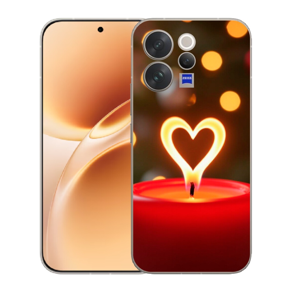 Gelový kryt mmCase na Vivo V70 - srdce z plamene