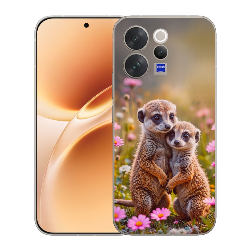 Gelový kryt mmCase na Vivo V70 - surikatí duo