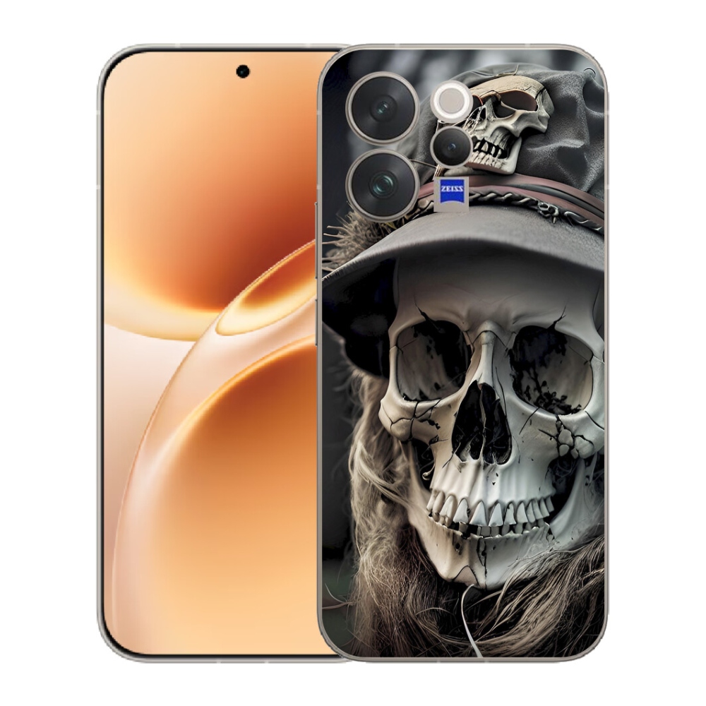Gelový kryt mmCase na Vivo V70 - temná lebka