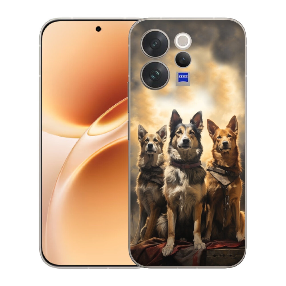 Gelový kryt mmCase na Vivo V70 - tři psi