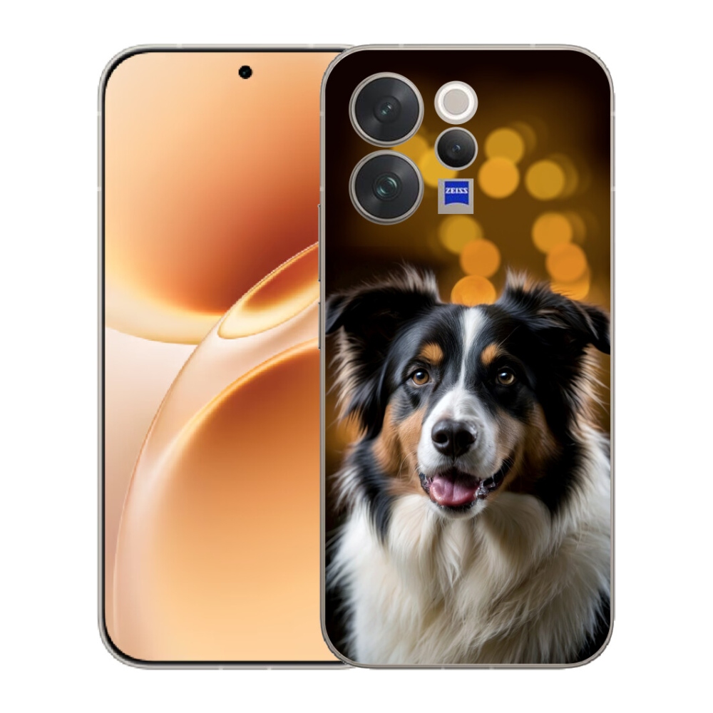 Gelový kryt mmCase na Vivo V70 - usměvavý australský ovčák